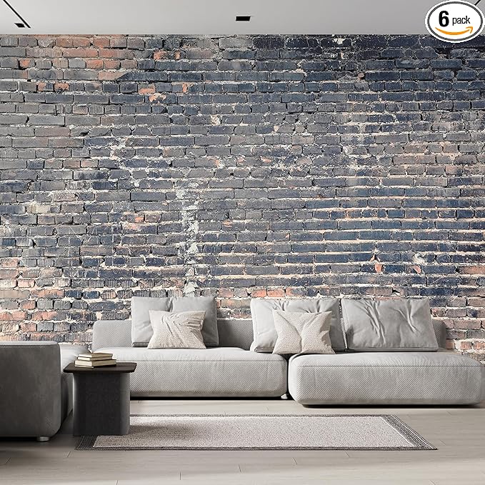 wall26 - Dark Brick Background - Removable Wall Mural Self-Adhesive Large Wallpaper - 96x144 inches