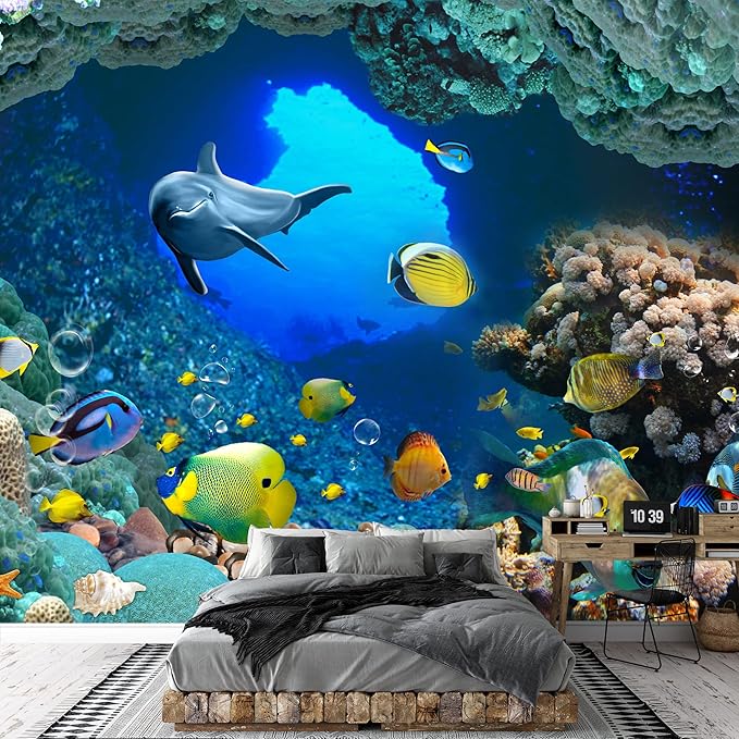 wall26 Wall Mural The Beautiful Undersea World Removable Self-Adhesive Large Wallpaper - 100x144 inches