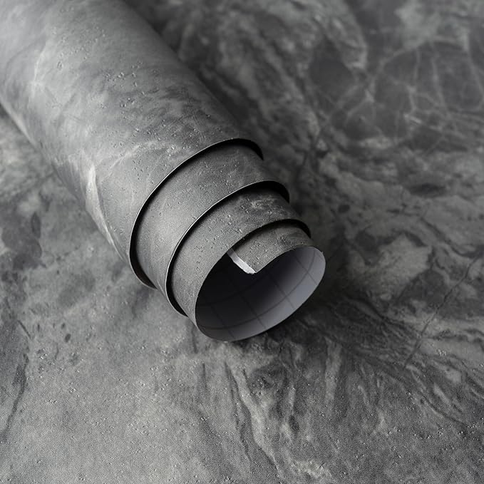 197x48inch Extra Wide Marble Granite Contact Paper peel and stick on Kitchen Countertops Vinyl laminate Sheets Wallpapers Black White Matte Self Adhesive Sticker Bathroom Removable Wall Wrapping Paper